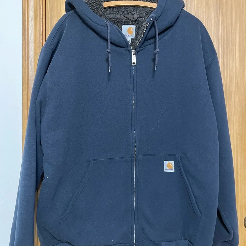 Carhartt Navy Blue Rain Defender Hooded Sweatshirt XL - Picture 1 of 3